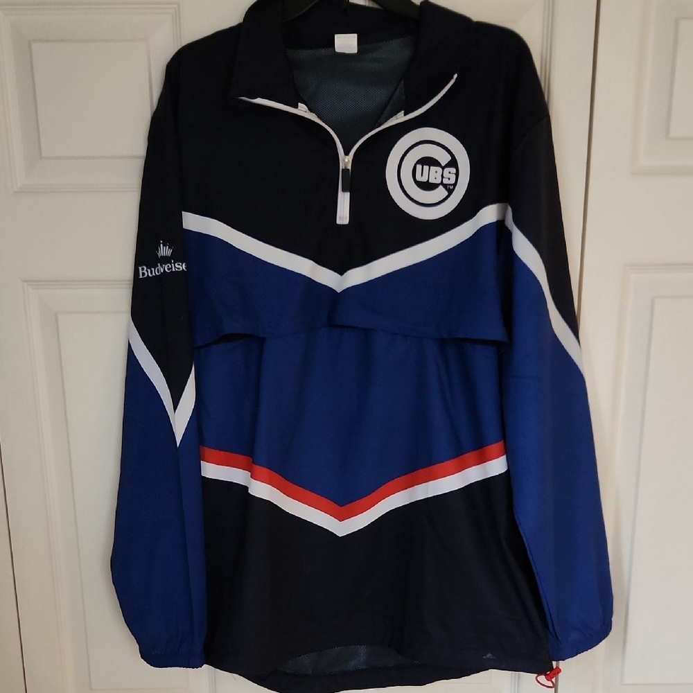 Chicago Cubs Half-Zip Pullover Jacket - Navy, Royal Blue, Red, White XL